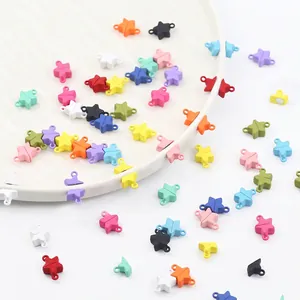 Star-shaped magnetic clasps for DIY bracelets and hair ropes in assorted vibrant colors