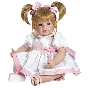 Realistic Reborn Baby Doll Soft Silicone Vinyl Life Size Simulation Doll With Blonde Hair Dress Shoes For Kids Girls