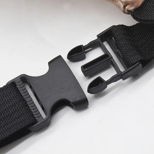 Waterproof laser waist bag featuring a durable black plastic buckle and nylon strap detail