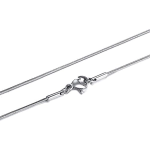 Classic 1.5mm silver round snake bone chain necklace with high polish lobster clasp