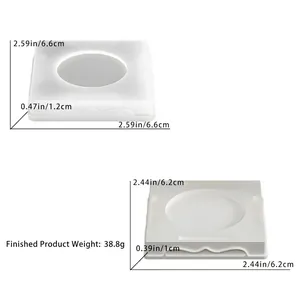 Vue détaillée des moules en silicone pour socles de bougeoirs DIY en deux dimensions