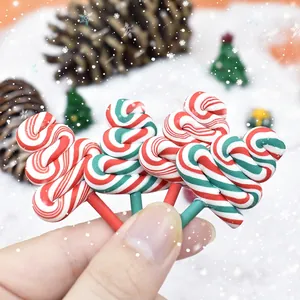 Christmas Tree Lollipop Pendants Polymer Clay Resin DIY Jewelry Making Accessories Festive Holiday Ornaments