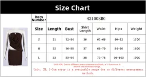 Gedetailleerde maattabel voor de tweedelige crop top en rok set voor dames in cm