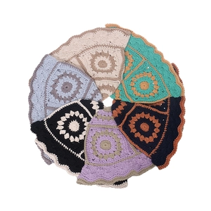 Handmade crochet knit bucket hats for women in multiple colors with floral patterns
