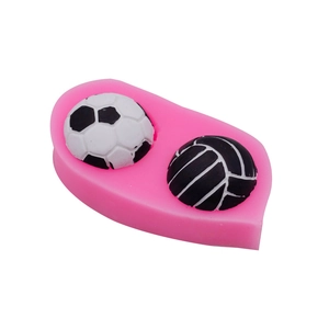 Molde de silicona para decoración de pasteles de fútbol y voleibol o jabones