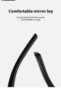 Detail of comfortable curved temple tips on black oval sunglasses for a secure fit