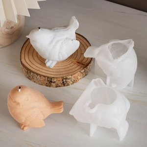 3D bird silicone mold for DIY candles and resin ornaments with fine feather texture