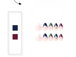 Détail de faux ongles de luxe avec cœurs dorés évidés et breloques métalliques