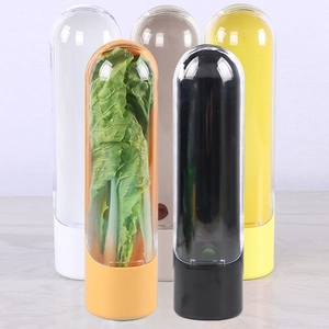 Capsule herb keeper pod with transparent cover and colorful bases for vegetable storage