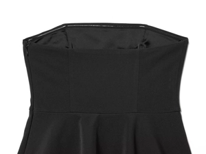 Détail de combishort bustier noir avec bande antidérapante et fermeture éclair invisible