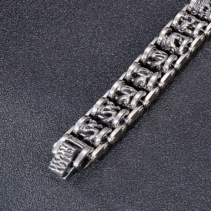 Retro stainless steel dragon chain bracelet for men with vintage punk style