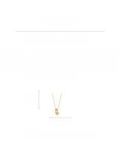 Detailed size specifications for gold butterfly pendant necklace with zircon inlay