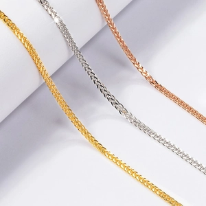 S925 Sterling Silver Wheat Chain Necklace Shiny Polish Spiga Chain For Women Minimalist Versatile Clavicle Chain Jewelry Gift
