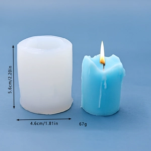 Cylindrical silicone candle mold for DIY baking with dimensions 5.6cm height and 4.6cm diameter