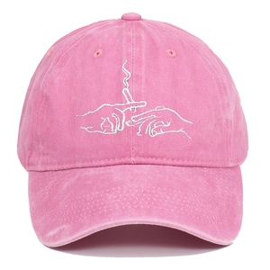 Washed Cotton Baseball Cap Retro Embroidered Dad Hat Adjustable Creative Line Art Sun Protection For Men Women