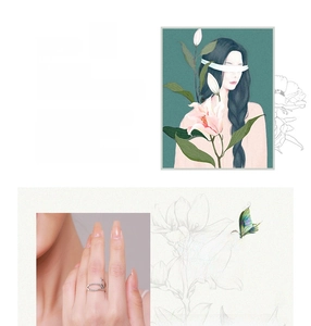 Detailed view of micro-set hollow leaf ring in 925 sterling silver worn on hand