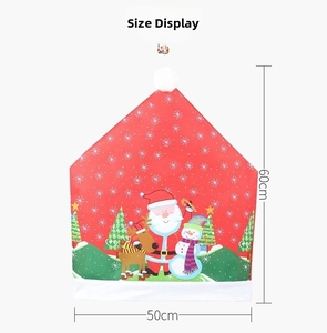 Detailed size chart showing 60x50cm dimensions of the Christmas Santa chair cover