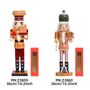 38cm Wooden Gingerbread Chef Nutcracker Figures Christmas Ornaments Decoration