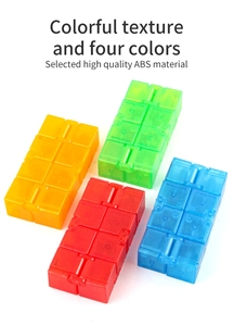 Four colorful translucent infinity cubes made of high-quality ABS for stress relief