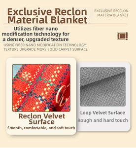 Détail de la texture velours haute densité par rapport au velours bouclé du tapis