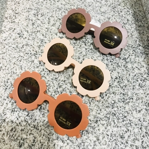 Kids flower sunglasses with matte macaron colors and UV400 protection for toddlers