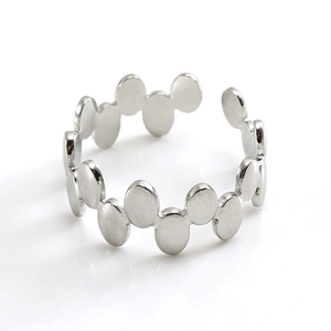 Minimalist silver irregular geometric open ring made of polished stainless steel