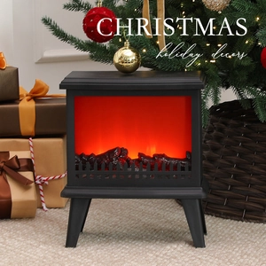 Fireplace Lantern Simulated Flame LED Plastic Retro Desktop Ornament Christmas Decor USB Battery Powered Atmospheric