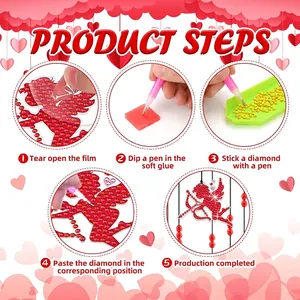 DIY Diamond Painting Wind Chime Kit with Cupid Theme and Step-by-Step Crafting Guide
