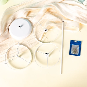 White multi-layer rotating jewelry organizer rack parts with base and metal hangers