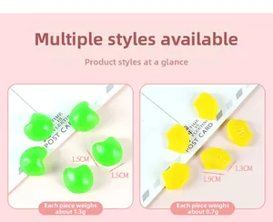 Detailed size comparison of PVC faux fruit and heart shaped DIY resin cake ornaments