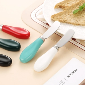 Coltello Da Burro In Acciaio Inossidabile Con Manico In Ceramica Testa Rotonda Lucidatura A Specchio Per Crema