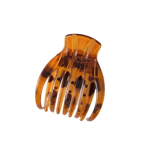 Large brown leopard print shark hair claw clip for elegant women styling on white background