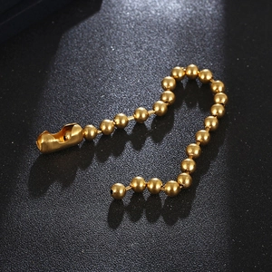 Hip hop titanium steel golden beaded bracelet with matte finish on black background