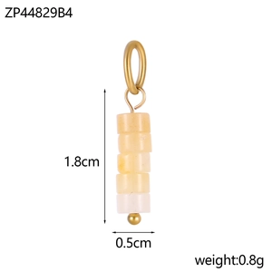 Vertikaler Steinanhänger mit Goldring, zeigt 1,8 cm Länge und ein Gewicht von 0,8 g