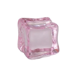 Pink artificial 18mm square ice cube for photography props and bar decoration