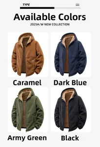 Detail der warmen Fleece-Innenseite und vier Farboptionen für die Winterjacke 2025