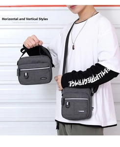 Comparison of horizontal and vertical grey oxford crossbody bags for daily commuting