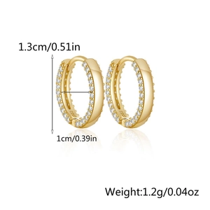 Detailed view of S925 sterling silver hoop earrings with dimensions 1.3cm and 1cm