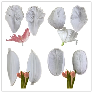 Tulip Flower Petal Silicone Mold For Fondant Cake Decorating Realistic Veiner Texture For DIY Baking Clay Crafting