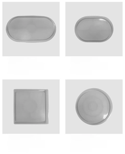 Dimensioni dettagliate per stampi in silicone in forme ovali, quadrate e rotonde
