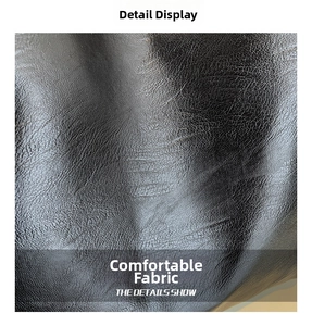 Close-up of black litchi texture faux leather fabric on this large tote bag