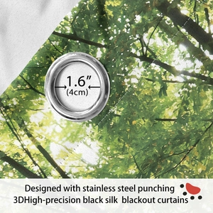 Detail of 1.6-inch stainless steel grommet on 3D high-precision blackout curtain fabric