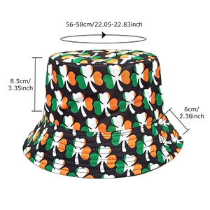 Cappello a secchiello di San Patrizio con trifogli e dimensioni della taglia dettagliate