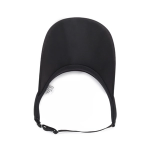 Adjustable black sun visor with long brim, breathable mesh and 54-60cm size for men