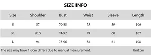 Detailed sizing chart for off-shoulder mesh dress showing bust and waist dimensions