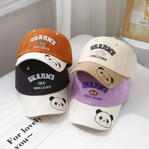 Casquette De Baseball Pour Enfants Coton Panda Dessin Animé Broderie Alphabet Chapeau De Soleil Pour Garçons Filles