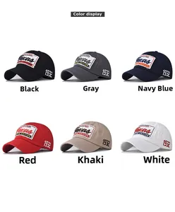 Detailed color display of vintage Texas embroidered washed cotton baseball caps in six colors