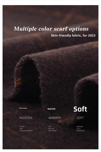 Close-up of soft thick coffee plaid scarf showing premium cashmere texture and fibers