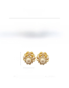 Detaillierte Größentabelle für Vintage Blumenohrringe mit Perlen und Strasssteinen