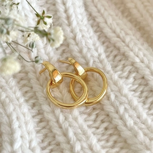 Geometric Hoop Earrings 925 Sterling Silver Minimalist Intertwined Double Circle Ear Cuffs For Women Korean Style